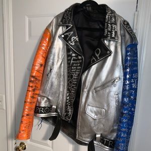 Custom A$AP ‘floor seats’ Biker Jacket